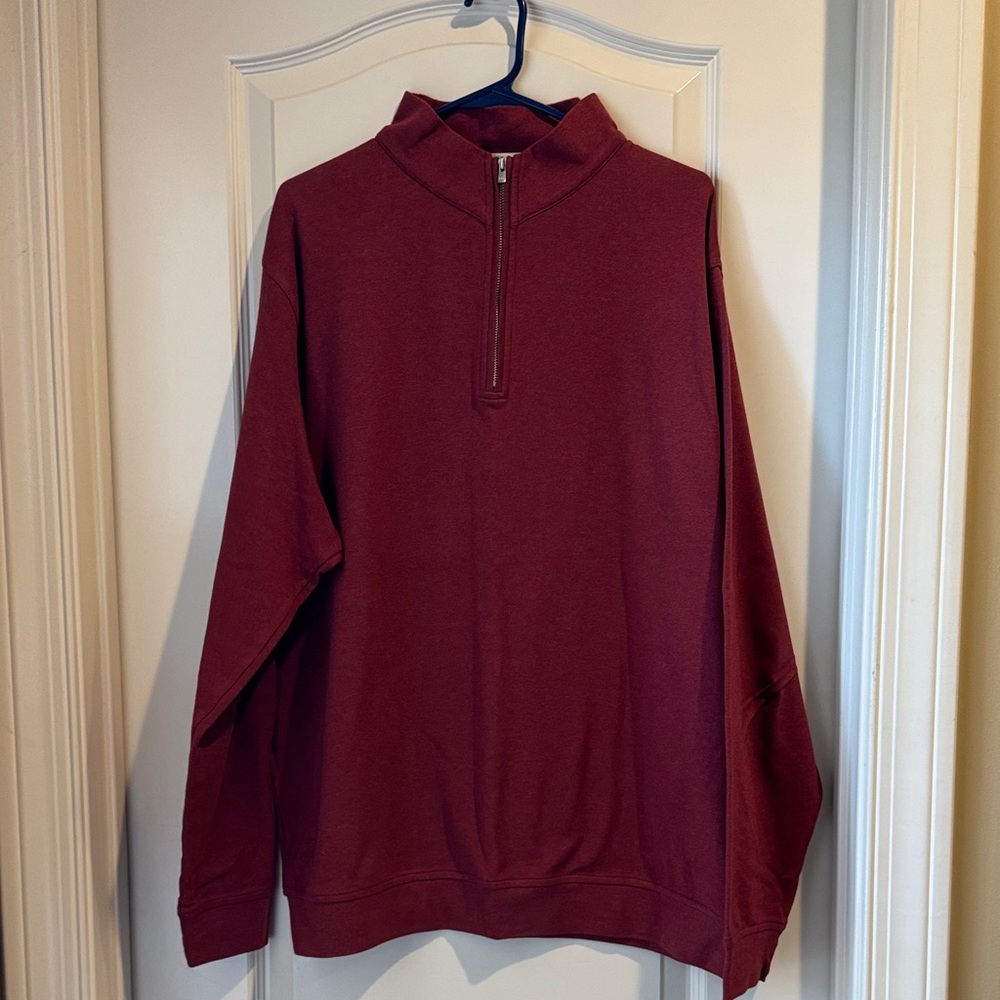 Peter Millar Maroon Zip-Up Pullover - image 1